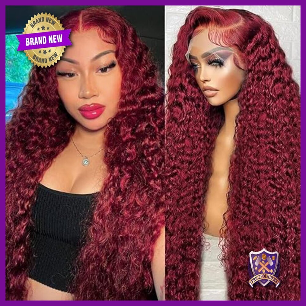 26 Inch Human Hair Lace Front Wig Deep Wave 13x6 HD Glueless